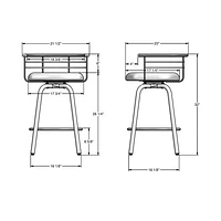 Tabouret de bar contemporain à hauteur de comptoir Turbo