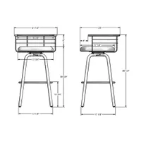 Turbo Contemporary Bar Height Barstool