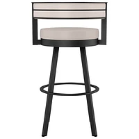 Tabouret de bar contemporain Browser - Crème/Noir