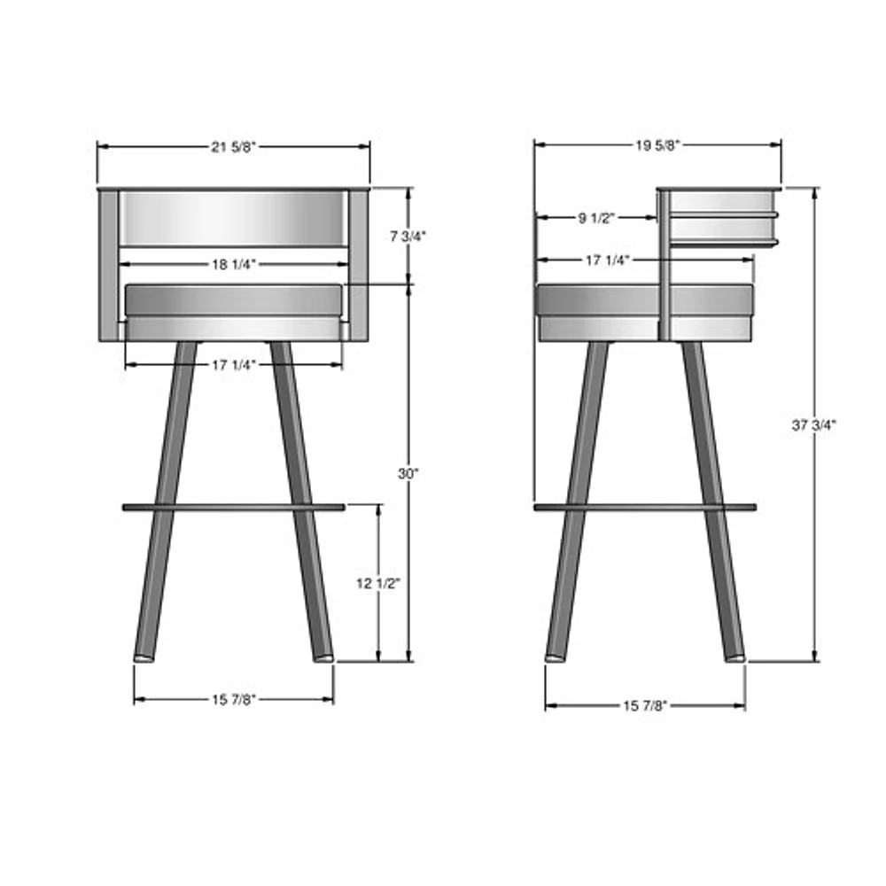 Tabouret de bar contemporain Browser - Crème/Noir