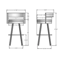 Browser Contemporary Bar Height - Cream/Black