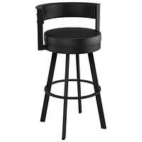 Tabouret de bar contemporain à hauteur de bar Browser - Noir/Noir