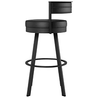 Browser Contemporary Bar Height Barstool - Black/Black