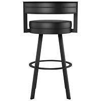 Browser Contemporary Bar Height Barstool - Black/Black