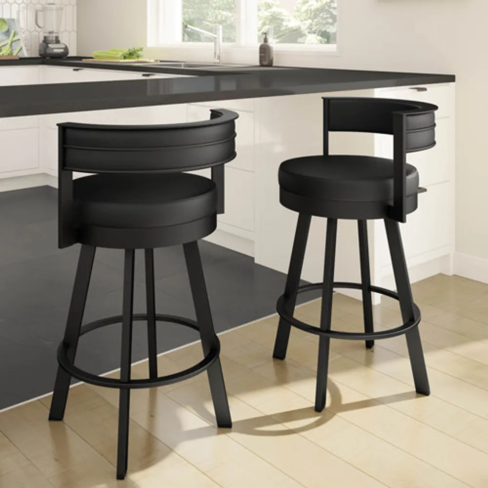 Browser Contemporary Bar Height Barstool - Black/Black