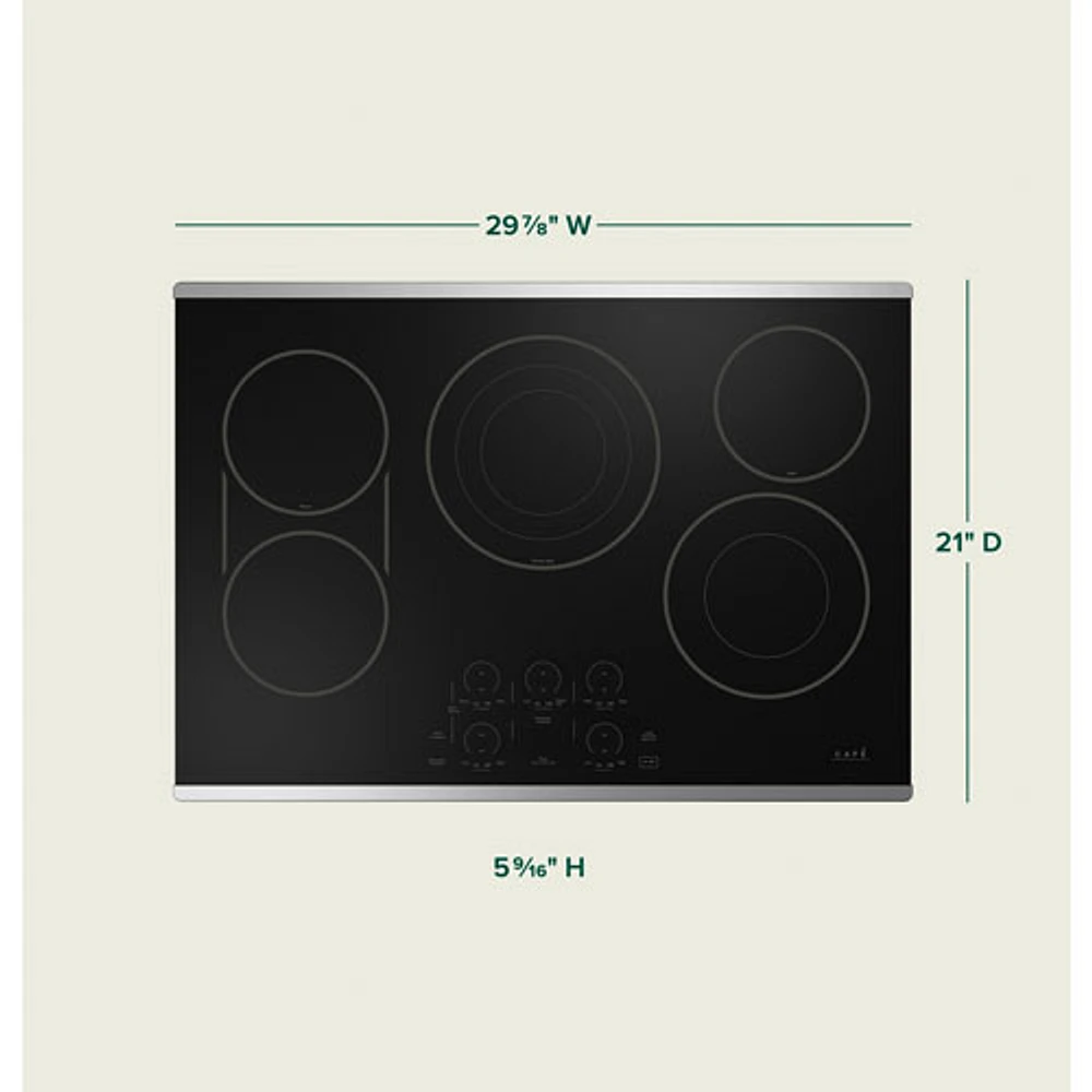 Cafe 30" 5-Element Electric Cooktop (CEP90302TSS) - Stainless Steel