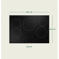 Cafe 30" 5-Element Electric Cooktop (CEP90301TBB) - Black