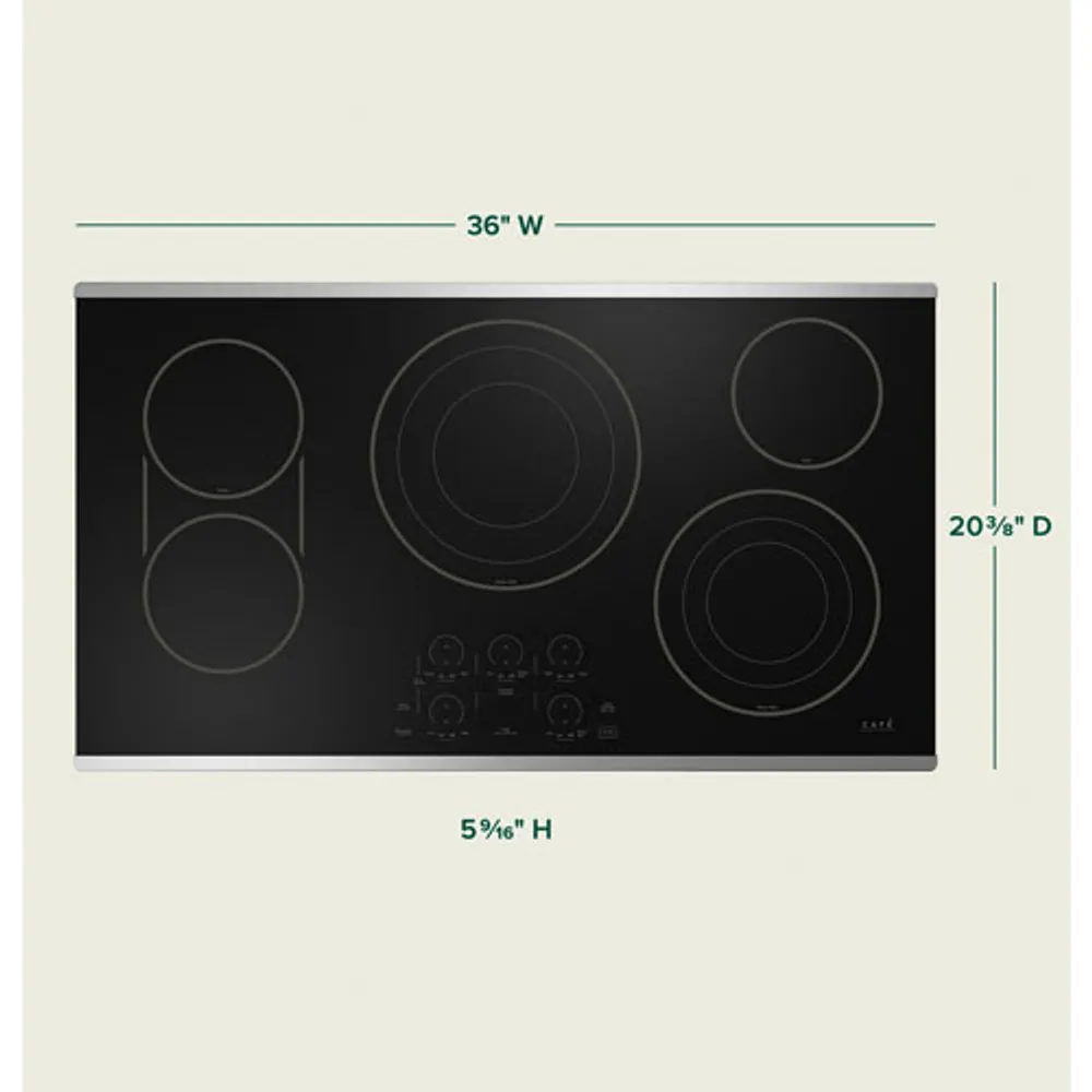 Cafe 36" 5-Element Electric Cooktop (CEP90362TSS) - Stainless Steel