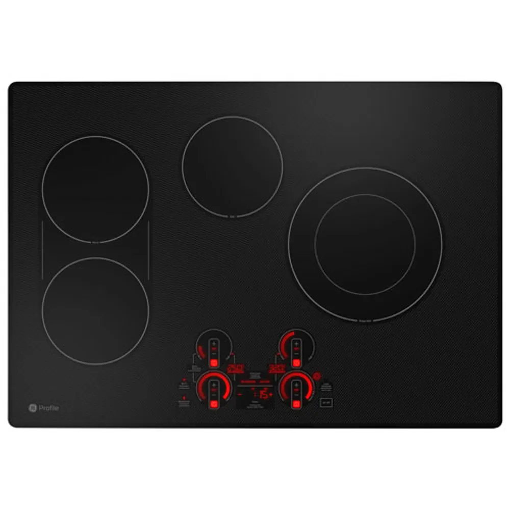 GE Profile 30" 4-Element Electric Cooktop (PEP7030DTBB) - Black