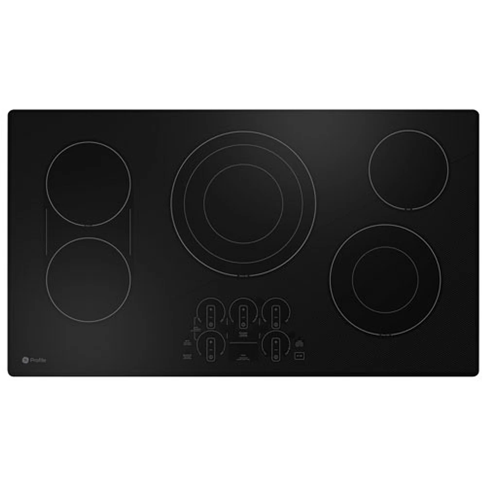 GE Profile 36" 5-Element Electric Cooktop (PEP7036DTBB) - Black