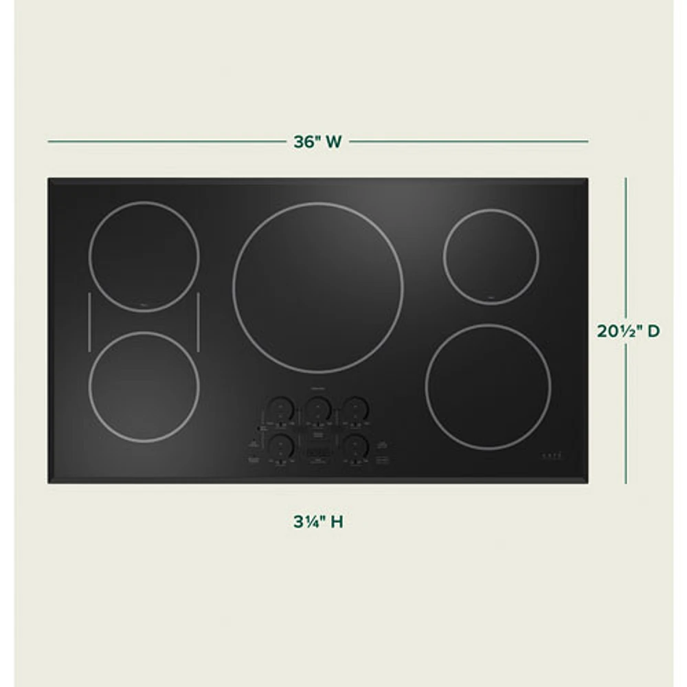 Cafe 36" 5-Element Induction Cooktop (CHP90361TBB) - Black