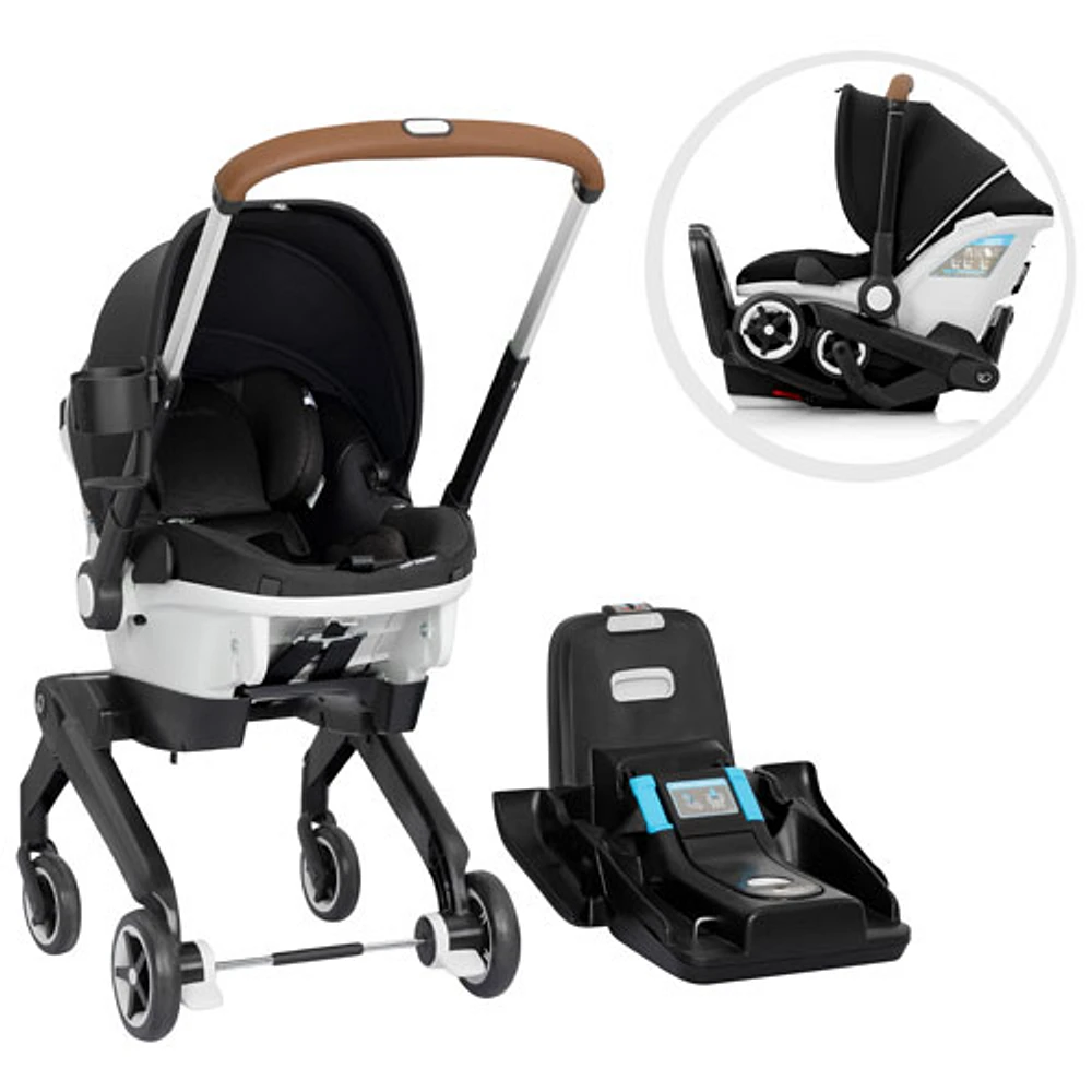 Poussette Shyft DualRide Gold d'Evenflo et siège d'auto pour bébé avec sac de rangement - Noir onyx