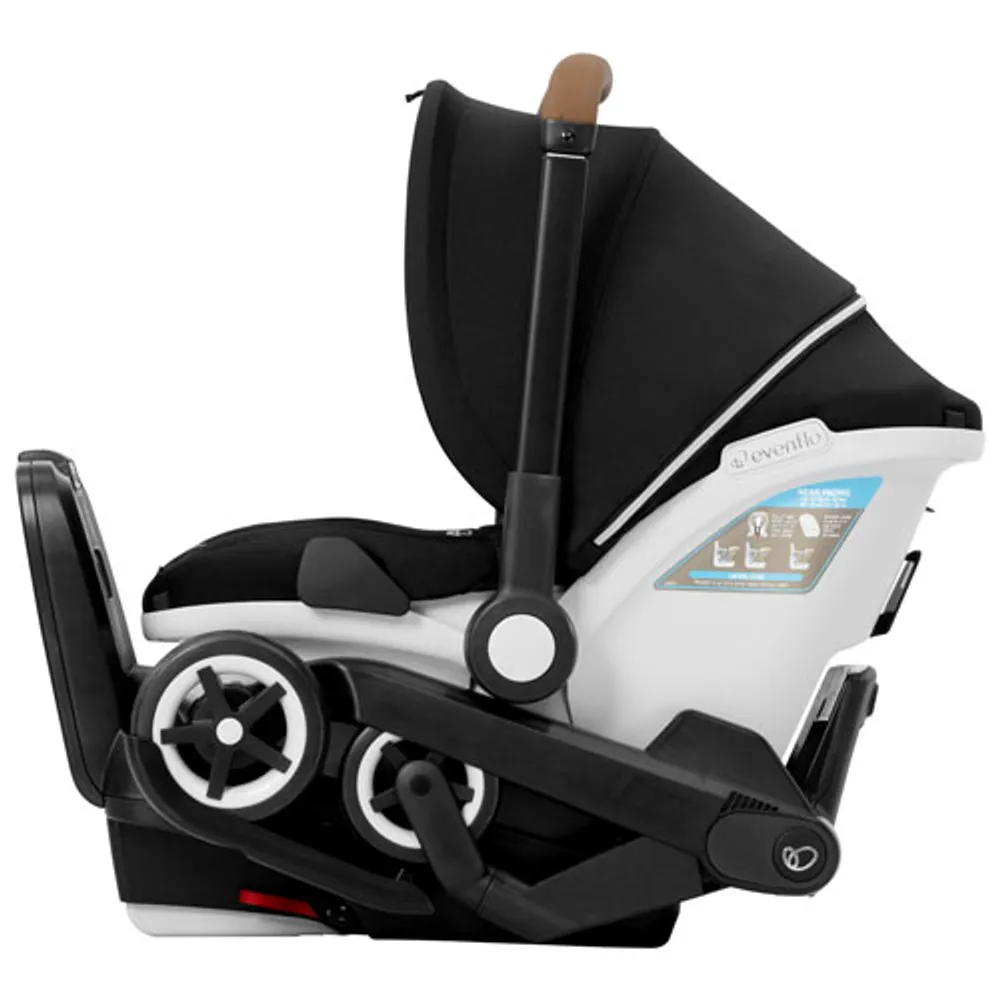 Poussette Shyft DualRide Gold d'Evenflo et siège d'auto pour bébé avec sac de rangement - Noir onyx