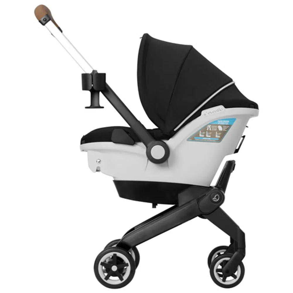 Poussette Shyft DualRide Gold d'Evenflo et siège d'auto pour bébé avec sac de rangement - Noir onyx