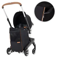 Poussette Shyft DualRide Gold d'Evenflo et siège d'auto pour bébé avec sac de rangement - Noir onyx