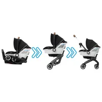 Poussette Shyft DualRide Gold d'Evenflo et siège d'auto pour bébé avec sac de rangement - Noir onyx