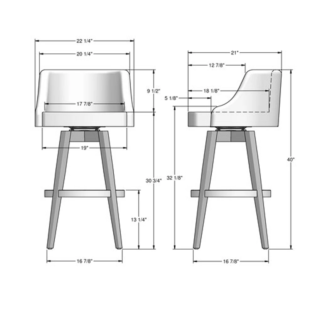 Nolan Traditional Bar Height Barstool - Cream/Brown