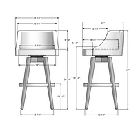 Nolan Traditional Bar Height Barstool - Cream/Brown