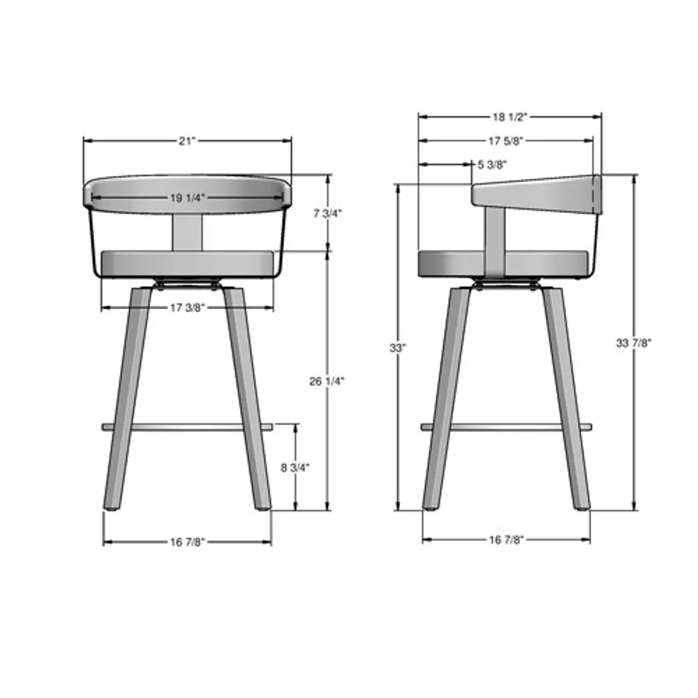 Tabouret de bar contemporain à hauteur de comptoir Cohen