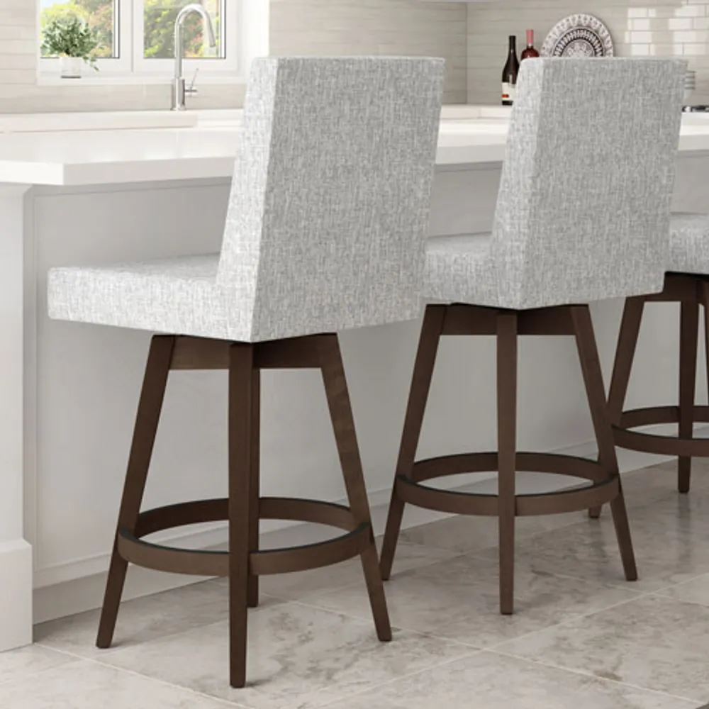 Dustin Traditional Polyester Counter Height Barstool - Grey White/Brown