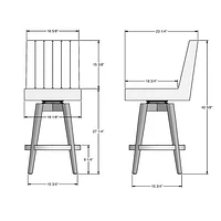 Tabouret de bar traditionnel en similicuir à hauteur de comptoir Dustin - Brun foncé/Brun