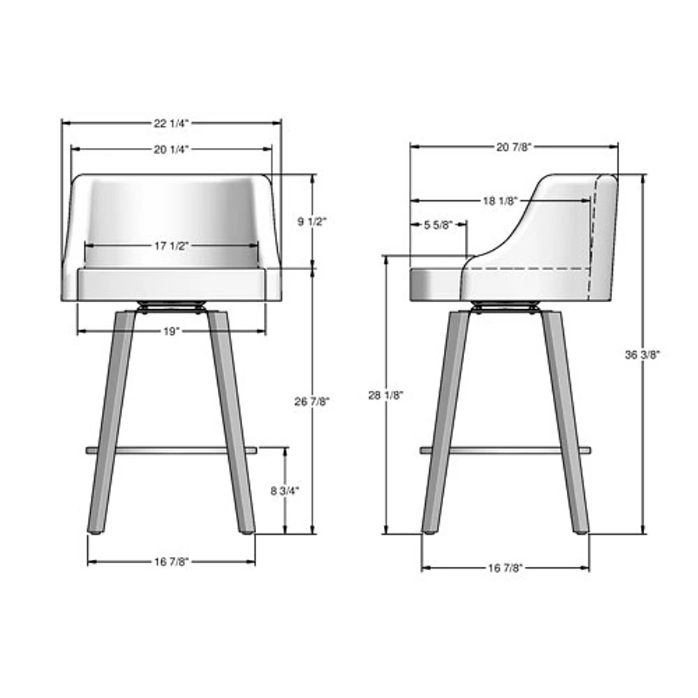 Tabouret de bar traditionnel à hauteur de comptoir Ramon