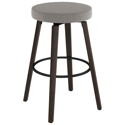 Walden Contemporary Polyester Counter Height Barstool - Silver Grey/Dark Grey Brown