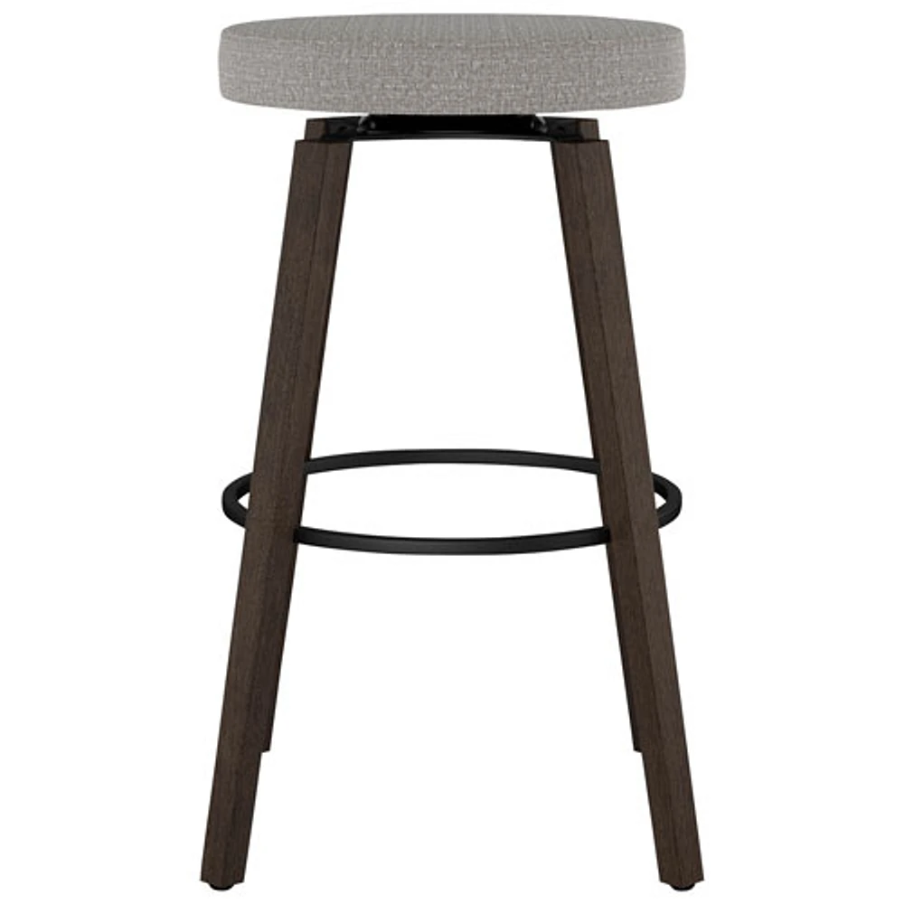 Walden Contemporary Polyester Counter Height Barstool - Silver Grey/Dark Grey Brown