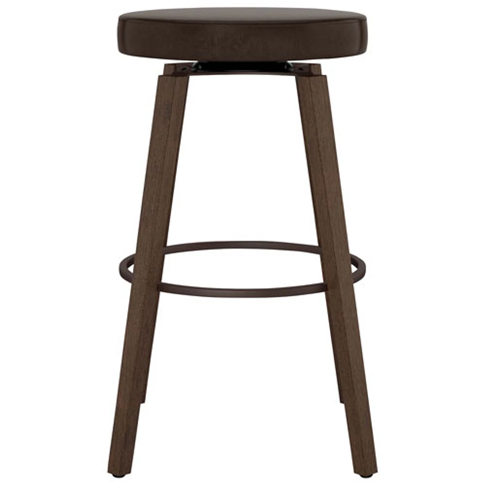 Walden Contemporary Faux Leather Counter Height Barstool - Dark Brown/Brown