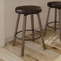 Walden Contemporary Faux Leather Counter Height Barstool - Dark Brown/Brown