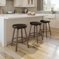 Walden Contemporary Faux Leather Counter Height Barstool - Dark Brown/Brown