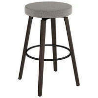 Walden Contemporary Polyester Bar Height Barstool - Silver Grey/Dark Grey Brown