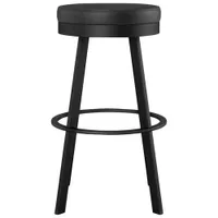 Swice Modern Faux Leather Counter Height Barstool - Black/Black