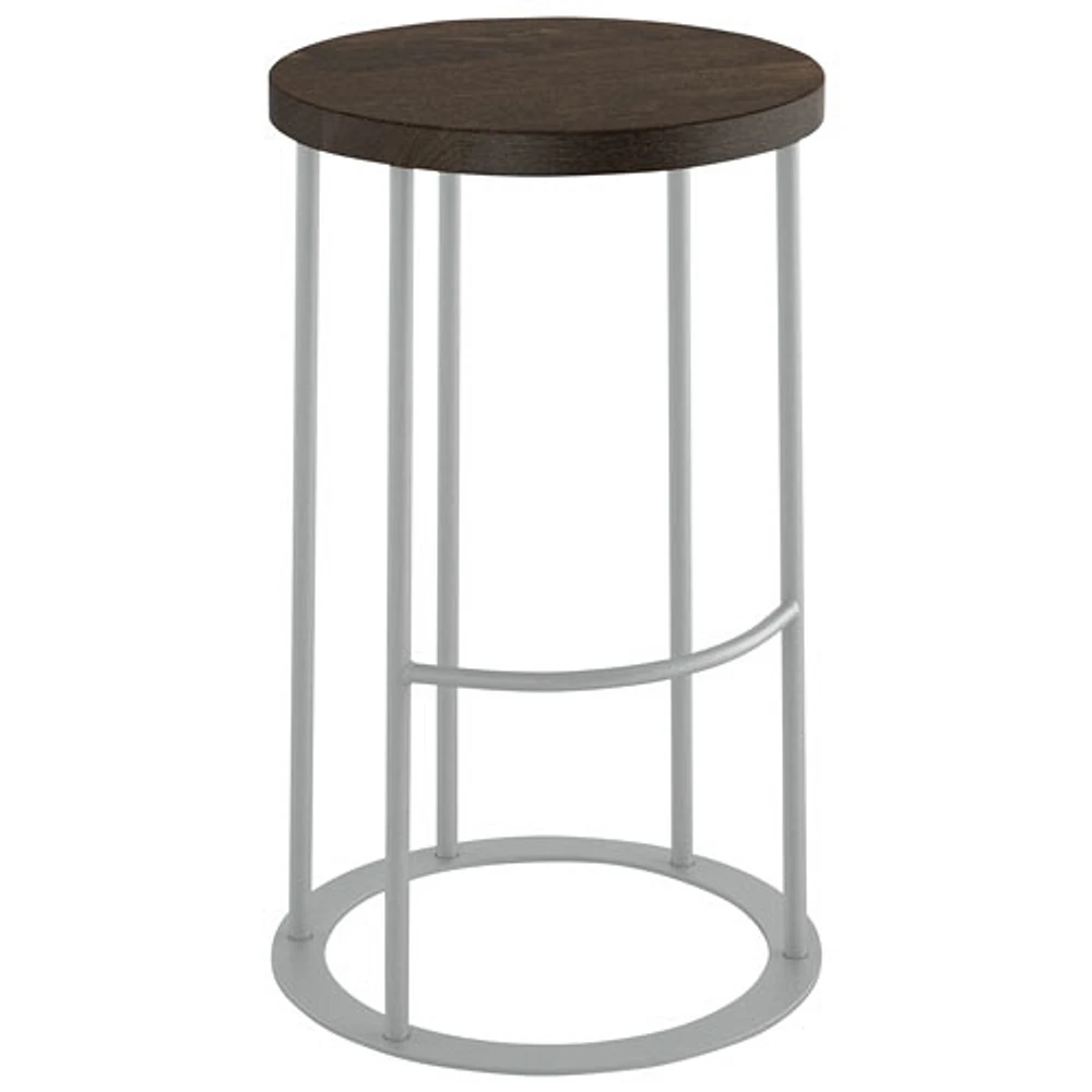 Tabouret de bar traditionnel à hauteur de comptoir Davis - Gris foncé/Gris brillant