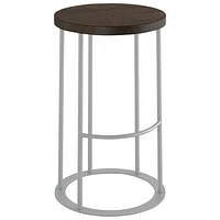 Tabouret de bar traditionnel à hauteur de comptoir Davis - Gris foncé/Gris brillant