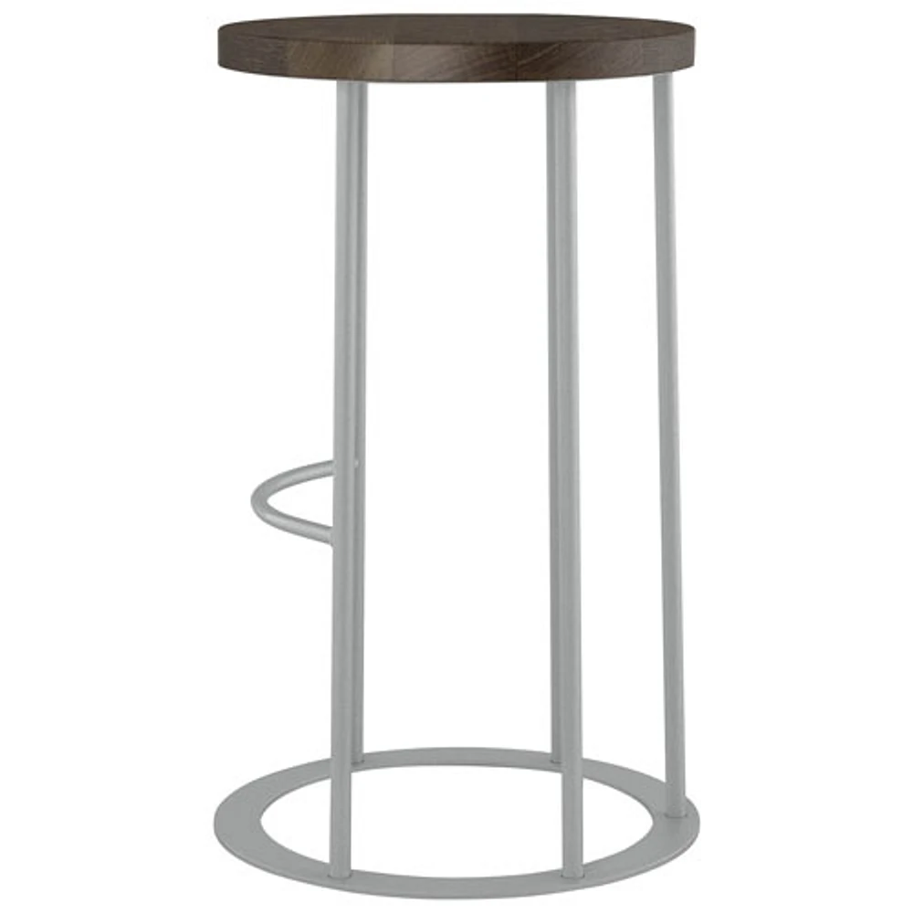 Tabouret de bar traditionnel à hauteur de comptoir Davis - Gris foncé/Gris brillant