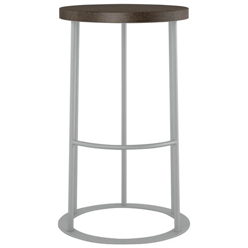 Tabouret de bar traditionnel à hauteur de bar Davis - Gris foncé/Gris brillant