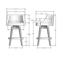 Nolan Traditional Counter Height Barstool - Cream/Brown