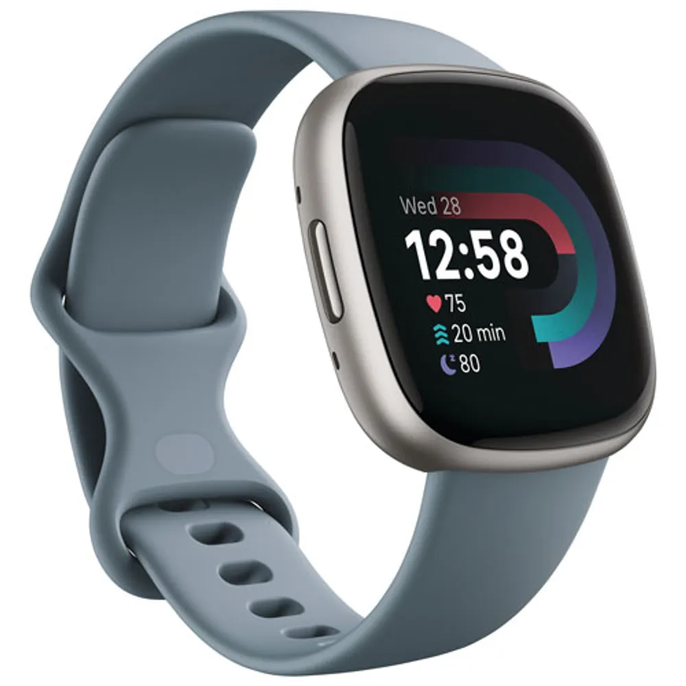 Fitbit Versa 4 Smartwatch & Extra Band Bundle with Fitbit Premium - Waterfall Blue - Only at Best Buy