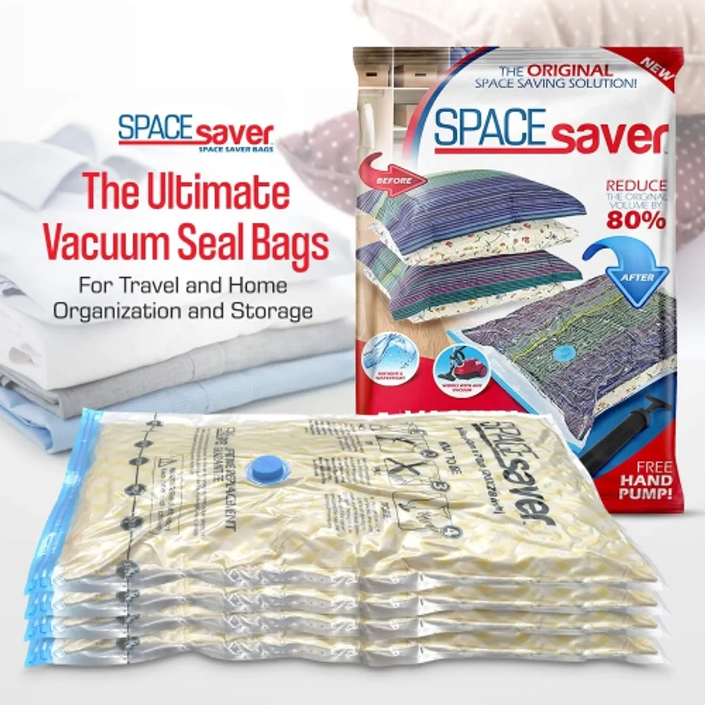 Mua Spacesaver Vacuum Storage Bags (Jumbo 8pk) Save 80% on Clothes Storage  Space - Vacuum Bags for Comforters and Blankets, Vaccum Sealer for Clothes  - Compression Seal for Closet Storage, Pump for