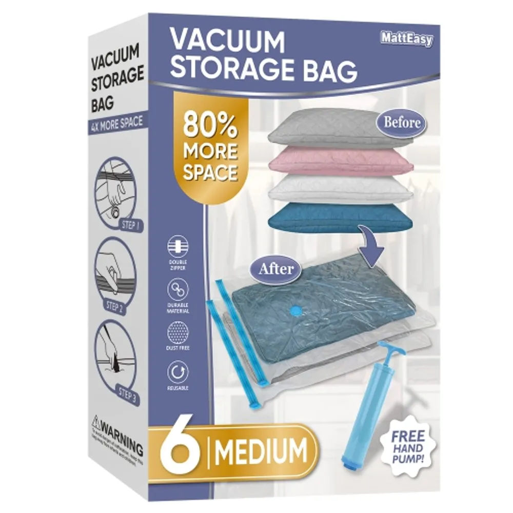 Spacesaver Premium Vacuum Storage Bags. 80% More Storage! Hand-Pump for Travel! Double-Zip Seal and Triple Seal Turbo-Valve for Max Space Saving! (