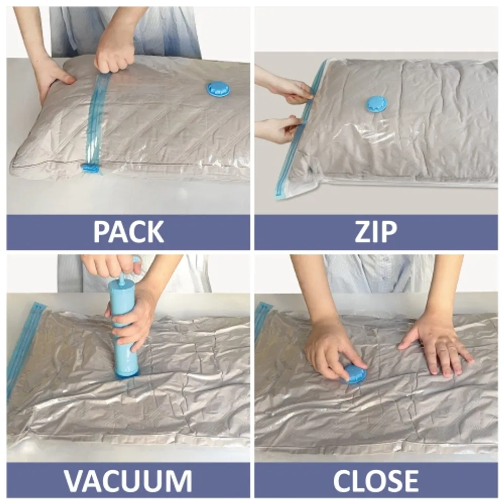 Spacesaver Premium Vacuum Storage Bags. 80% More Storage! Electric Pump for  Travel! Double-Zip Seal and Triple Seal Turbo-Valve for Max Space Saving!