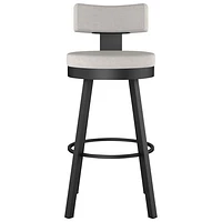 Morgan Contemporary Counter Height Barstool - Light Grey/Black