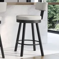 Morgan Contemporary Counter Height Barstool - Light Grey/Black