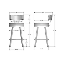 Morgan Contemporary Counter Height Barstool - Light Grey/Black