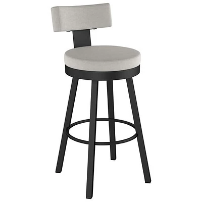 Morgan Contemporary Bar Height Barstool - Light Grey/Black