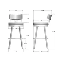 Morgan Contemporary Bar Height Barstool - Light Grey/Black