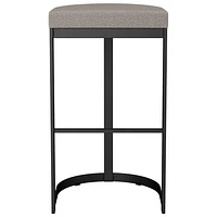 Tabouret de bar contemporain à hauteur de bar Lester - Gris et beige/Noir
