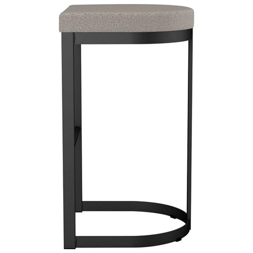 Tabouret de bar contemporain à hauteur de bar Lester - Gris et beige/Noir