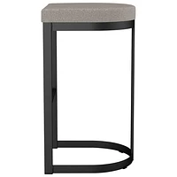 Tabouret de bar contemporain à hauteur de bar Lester - Gris et beige/Noir